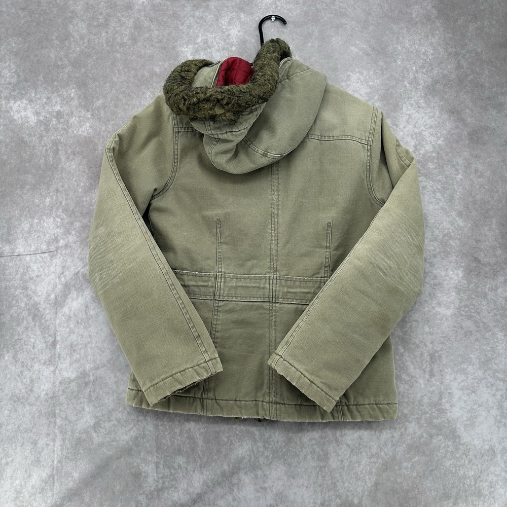 Vintage Abercrombie & Fitch Women's Green Olive Hooded Jacket Size L - Picture 8 of 11